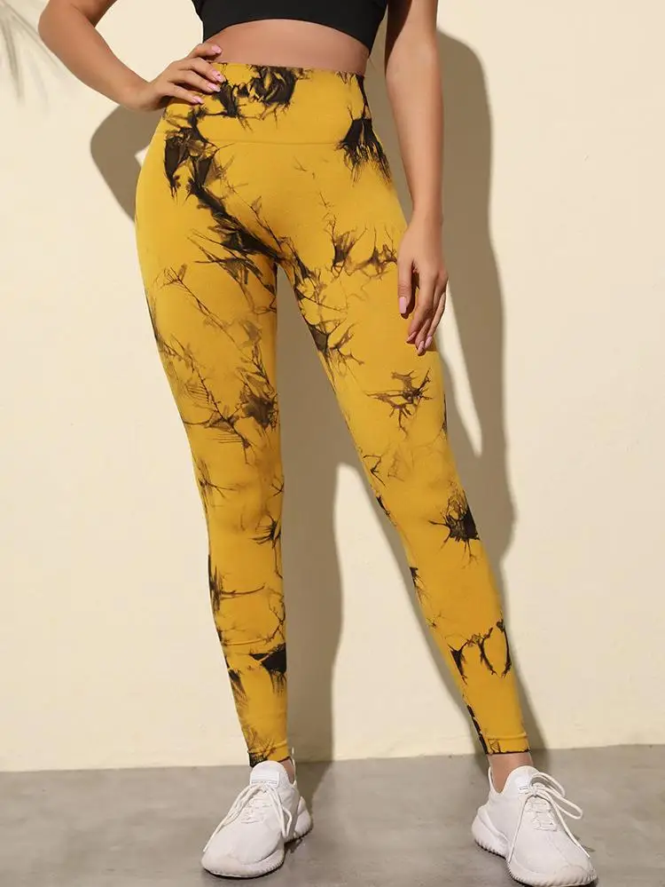 Bless 2023 Running Gym Fitness Yoga Pants Butt Lifting Sport Leggings Tie Dye Leggings For Women - Image 5
